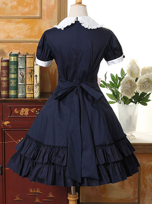 Doll Collar Flounced Classic Lolita Short Sleeves Dress