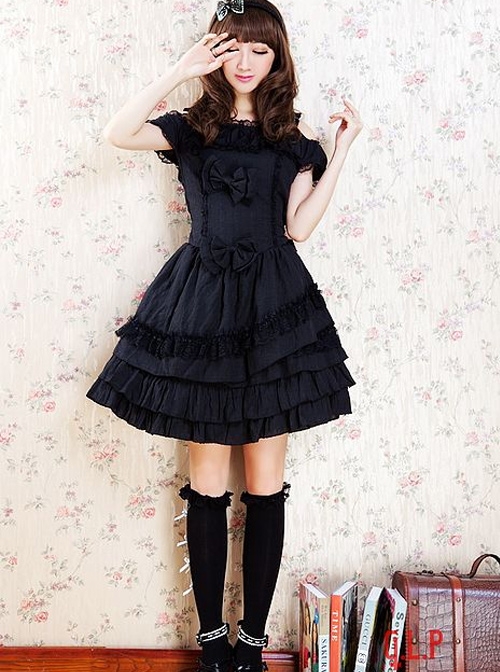 Bowknot Classic Lolita Off-the-shoulder Dress