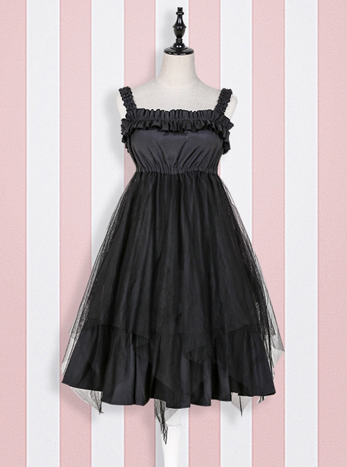 High Waist flounce Gothic Lolita Sling Dress