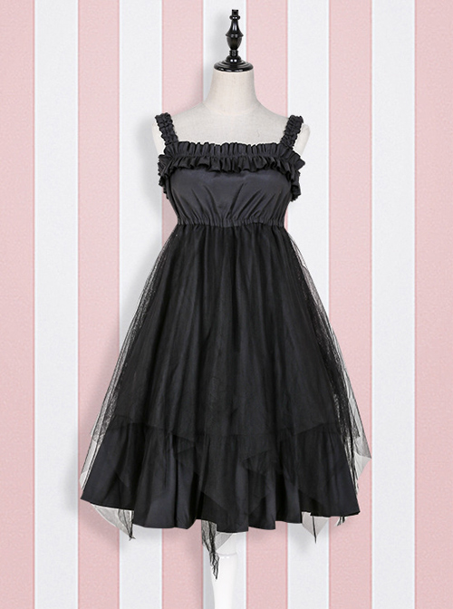 High Waist flounce Gothic Lolita Sling Dress