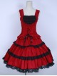 Red Corduroy Gothic Lolita Sling Dress