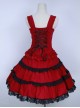 Red Corduroy Gothic Lolita Sling Dress