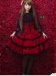 Red Corduroy Gothic Lolita Sling Dress