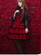 Red Corduroy Gothic Lolita Sling Dress