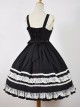 Black and White Sleeveless Lace Bow Classic Lolita Dress
