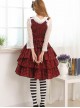 Red And Black Plaid Classic Lolita Sleeveless Dress