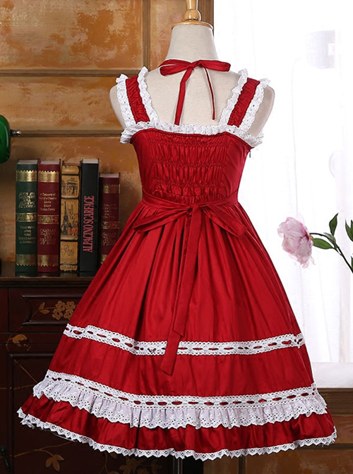 Lace Lace-up Bowknot Sweet Lolita Sling Dress