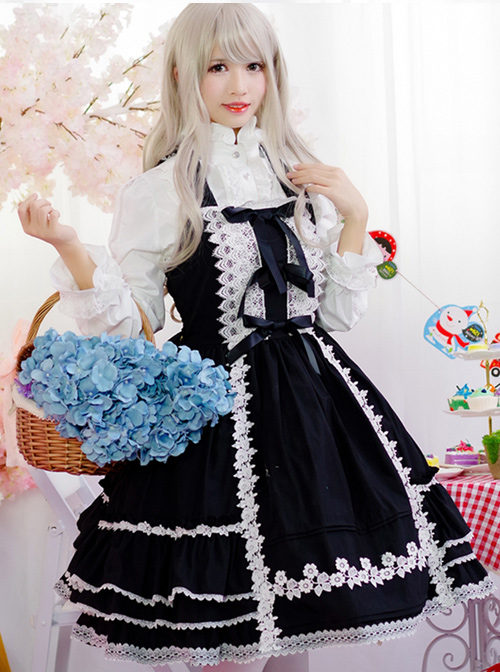 Black Sweet Lolita Hanging Neck Dress