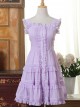 Purple Bowknot Flounced Sweet Lolita Sling Dress