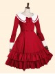 Double Breasted Lapel Long Sleeve Classic Lolita Dress