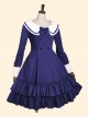 Double Breasted Lapel Long Sleeve Classic Lolita Dress