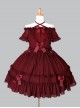 Black Chiffon Binding Strap Off-the-shoulder Classic Lolita Dress