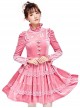 Pink Thickened Flounce Classic Lolita Long Sleeve Dress