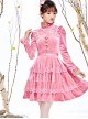 Pink Thickened Flounce Classic Lolita Long Sleeve Dress