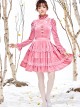 Pink Thickened Flounce Classic Lolita Long Sleeve Dress