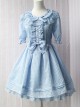 Pure Color Organza Short Puff Sleeve Classic Lolita Dress