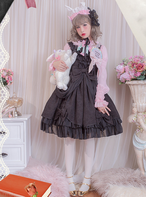 Dressy Dress Series Bowknot High Waist Classic Lolita Sling Dress