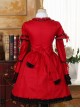 Black Lace Red Classic Lolita Long Trumpet Sleeve Dress