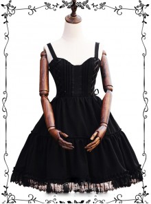 Waltz Series Double Lace-up Bowknot Classic Lolita Sling Dress