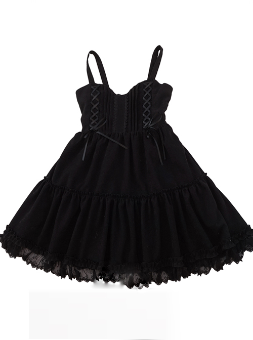 Waltz Series Double Lace-up Bowknot Classic Lolita Sling Dress