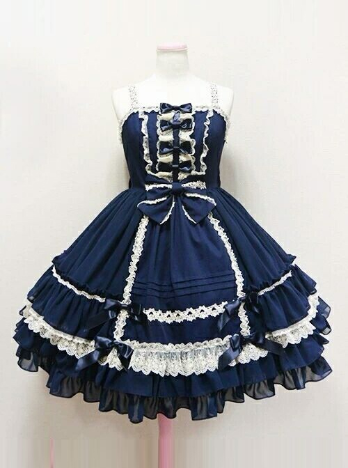 Palace Style Bowknot Lace Classic Lolita Sling Dress