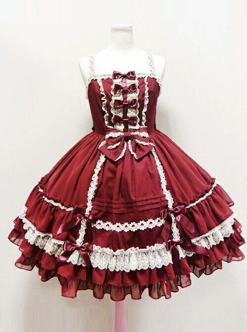 Palace Style Bowknot Lace Classic Lolita Sling Dress