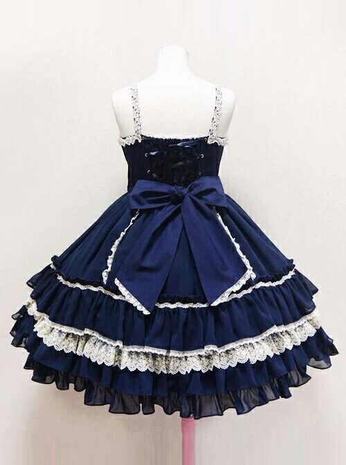 Palace Style Bowknot Lace Classic Lolita Sling Dress