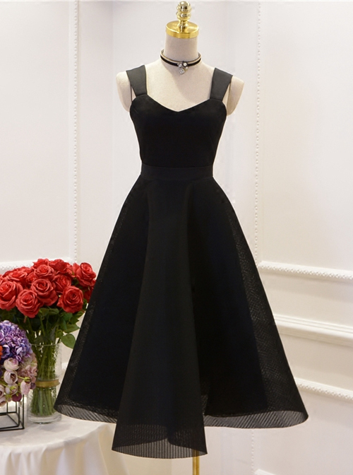 Retro Hepburn Style Elegant Classic Lolita Sling Dress