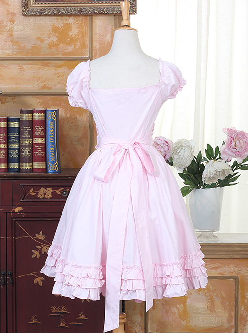 Cute Pink Sweet Lolita Short Puff Sleeve Dress