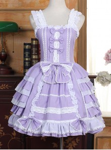 Lace Purple Bowknot Sweet Lolita Sling Dress