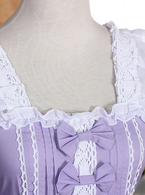 Lace Purple Bowknot Sweet Lolita Sling Dress