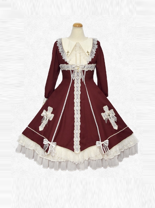 Maria Crucifix Series Long Sleeve Gothic Lolita Dress