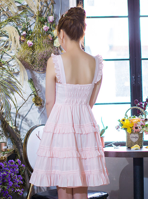 Pink Cute Flounced Sweet Lolita Sleeveless Dress