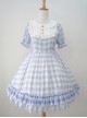 Plaid Chiffon Doll Collar Sweet Lolita Short Sleeve Dress