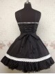 Black and White Lace Bowknot Gothic Lolita Sling Dress