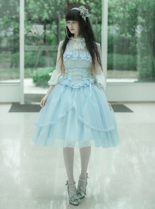 Ballet Series Soft Blue Classic Lolita Sling Dress