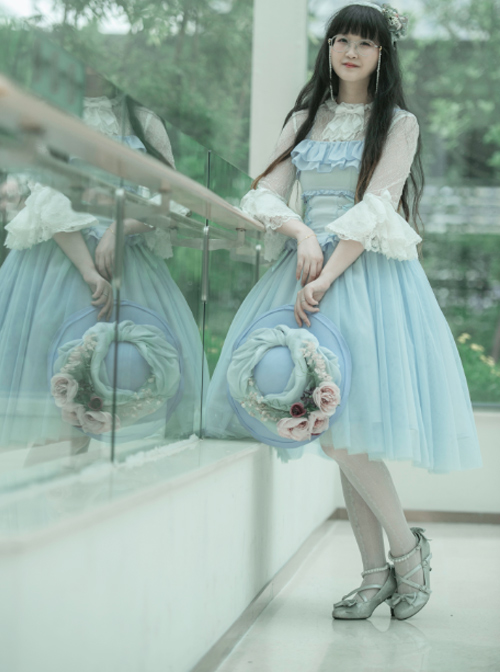 Ballet Series Soft Blue Classic Lolita Sling Dress