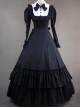 Retro Bowknot Gothic Lolita Prom Long Sleeve Dress