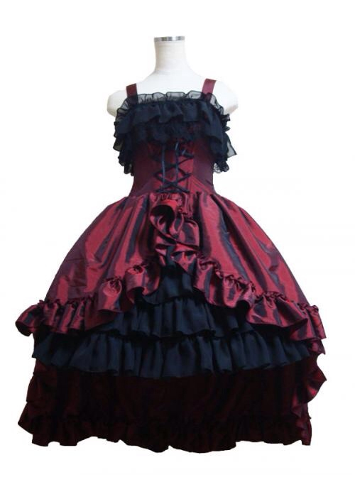 Gorgeous Lace Bind Strap Gothic Lolita Sling Dress