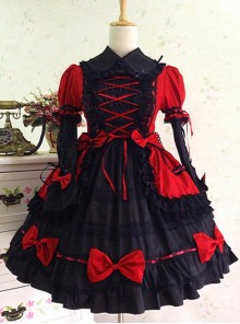 Bowknot Slim Gothic Lolita Short Sleeve Dress