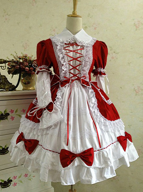 Bowknot Slim Gothic Lolita Short Sleeve Dress