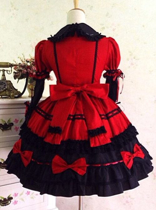 Bowknot Slim Gothic Lolita Short Sleeve Dress