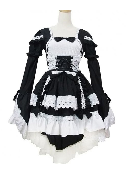 Cute Lace And Bowknot Sweet Lolita Long Sleeve Dress