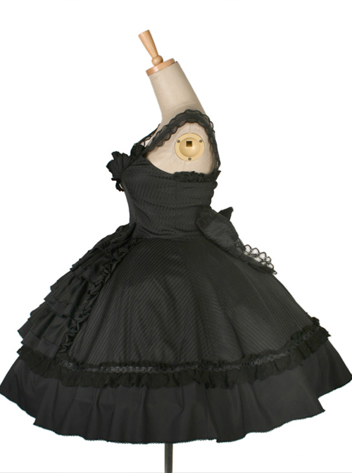 Dream Alice Cute Rabbit Black Gothic Lolita Sling Dress