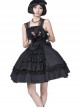 Dream Alice Cute Rabbit Black Gothic Lolita Sling Dress