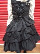 Black Asymmetric Hem Punk Gothic Lolita Sling Dress