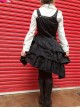 Black Asymmetric Hem Punk Gothic Lolita Sling Dress