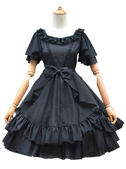 Organza High Waist Short Sleeves Classic Lolita Dress