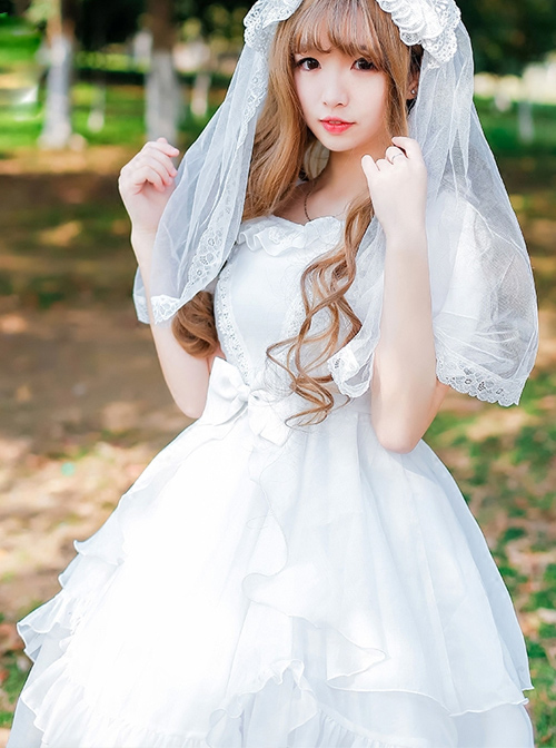 Organza High Waist Short Sleeves Classic Lolita Dress