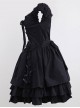 Pure Cotton Black And Lace Gothic Lolita Sleeveless Dress